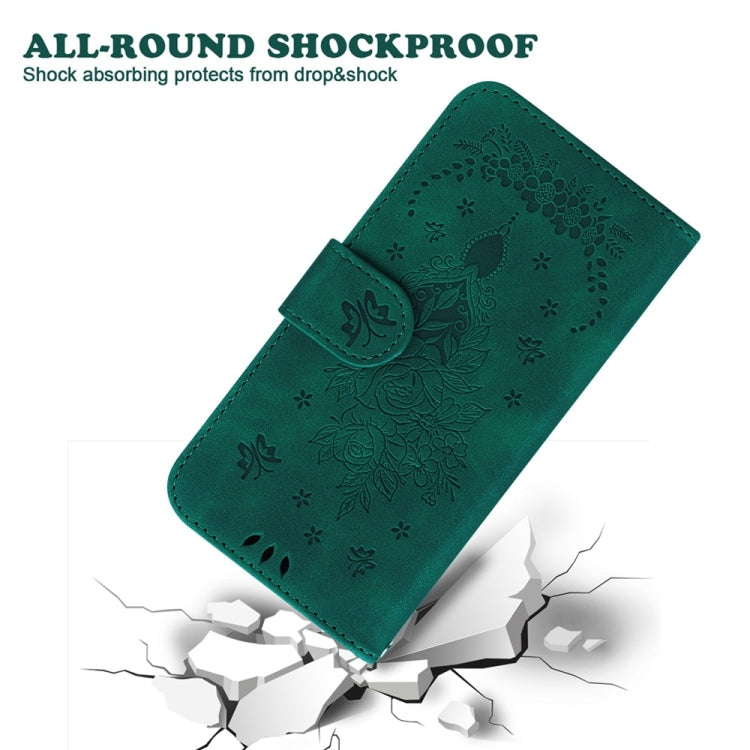 For Samsung Galaxy S25+ 5G Butterfly Rose Embossed Leather Phone Case(Green) - Galaxy S25+ 5G Cases by PMC TechLife | Online Shopping South Africa | PMC TechLife | Buy Now Pay Later Mobicred