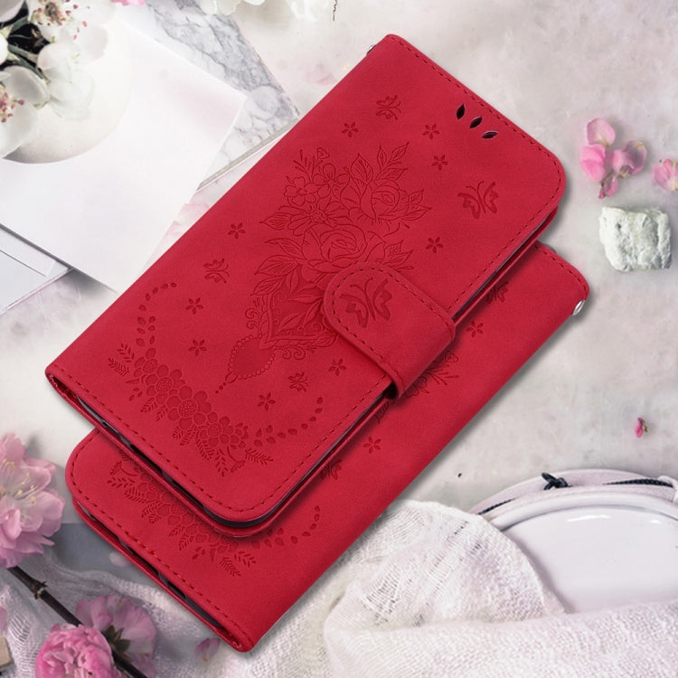 For Samsung Galaxy S25+ 5G Butterfly Rose Embossed Leather Phone Case(Red) - free shipping - PMC Jewellery - Order now!