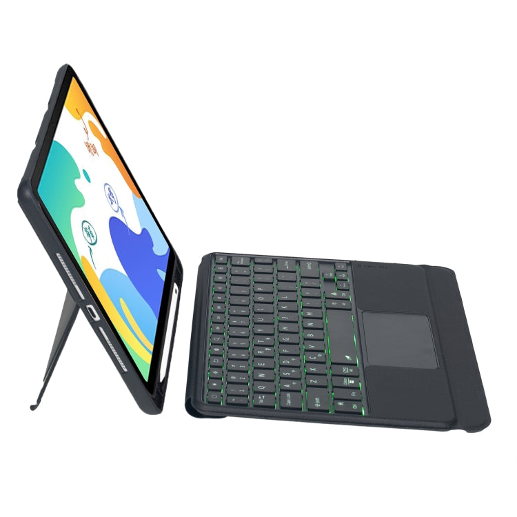 For Huawei MatePad 10.4 Detachable Backlit Bluetooth Keyboard Leather Case with Touchpad(Black) - free shipping - PMC Jewellery - Order now!