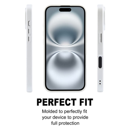 For iPhone 16 GEBEI Plain Leather TPU Hybrid PU Phone Case(White) - iPhone 16 Cases by GEBEI | Online Shopping South Africa | PMC Jewellery | Buy Now Pay Later Mobicred