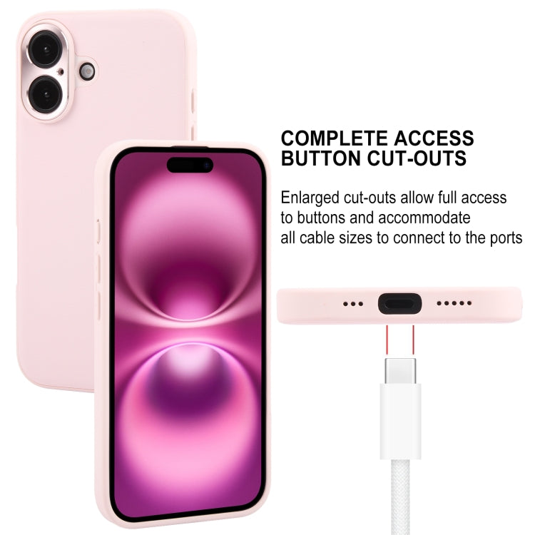 For iPhone 16 GEBEI Plain Leather TPU Hybrid PU Phone Case(Pink) - iPhone 16 Cases by GEBEI | Online Shopping South Africa | PMC Jewellery | Buy Now Pay Later Mobicred