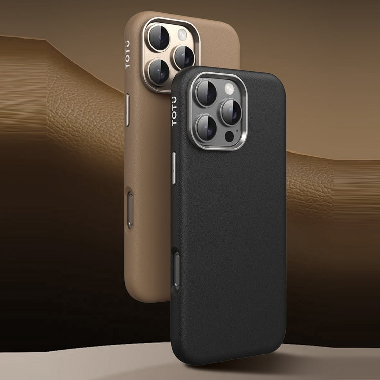 For iPhone 16 Pro Max TOTU PC-17 Mulsanne Series Plain Leather MagSafe Magnetic Phone Case(Gold) - iPhone 16 Pro Max Cases by TOTUDESIGN | Online Shopping South Africa | PMC Jewellery | Buy Now Pay Later Mobicred