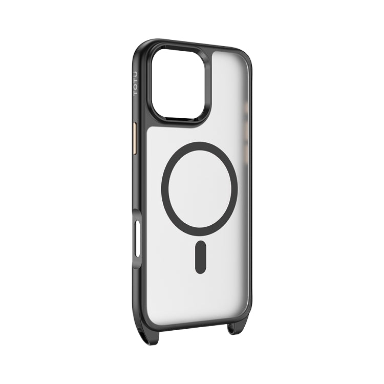 For iPhone 16 Pro TOTU PC-26 Skin Feel MagSafe Magnetic Lanyard Hole Phone Case(Black) - iPhone 16 Pro Cases by TOTUDESIGN | Online Shopping South Africa | PMC Jewellery | Buy Now Pay Later Mobicred