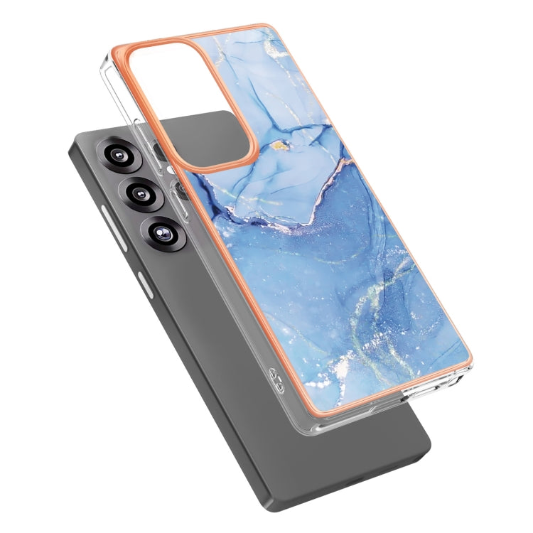 For Samsung Galaxy S25 Ultra 5G Electroplating Marble Dual-side IMD Phone Case(Blue 018) - Galaxy S25 Ultra 5G Cases by PMC Jewellery | Online Shopping South Africa | PMC Jewellery | Buy Now Pay Later Mobicred