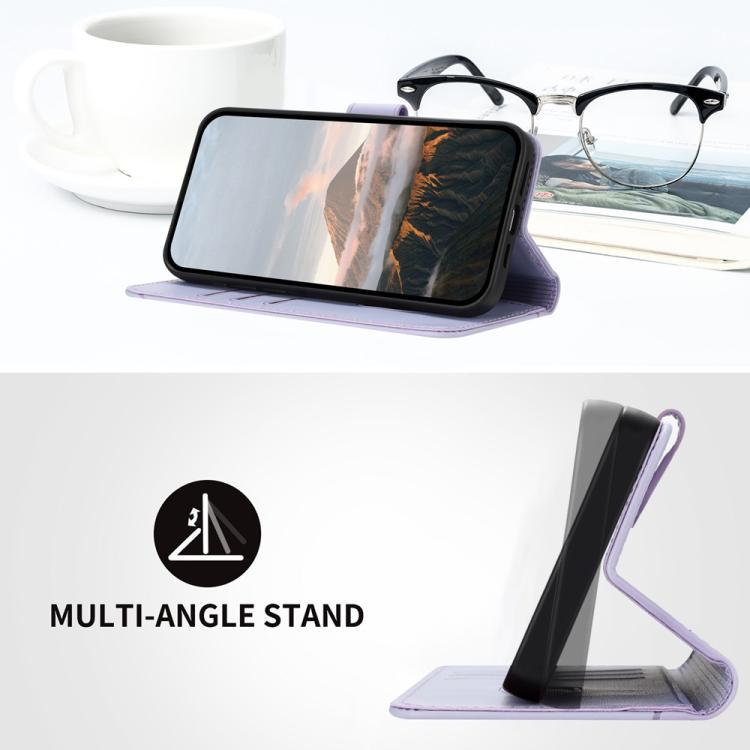 For iPhone 17 Air Triangle Pattern Buckle Clasp Leather Phone Case(Light Purple) - free shipping - PMc TechLife - Order now!