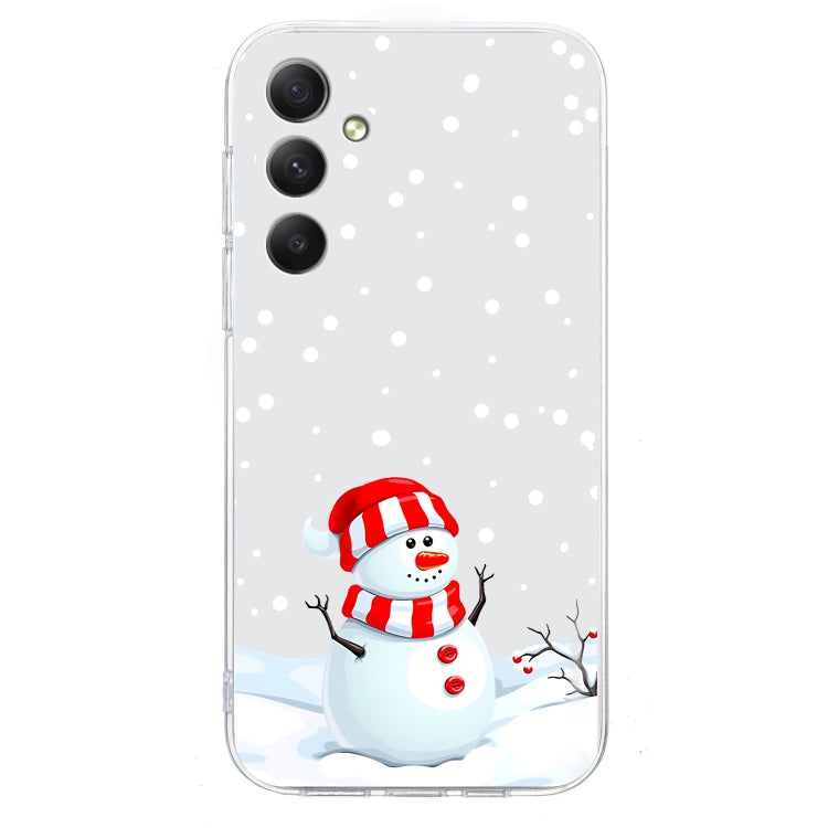 For Samsung Galaxy S25+ 5G Christmas Painted Pattern TPU Transparent Phone Case(Snowman) - Galaxy S25+ 5G Cases by PMC Jewellery | Online Shopping South Africa | PMC Jewellery | Buy Now Pay Later Mobicred