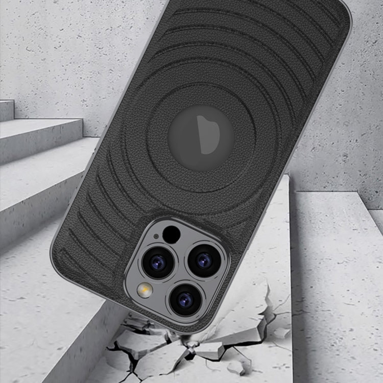 For iPhone 16 Pro GKK Plating Leather Wave MagSafe Phone Case(Copper) - free shipping - PMC Jewellery - Order now!