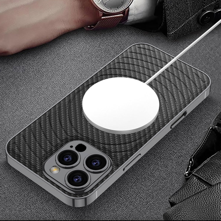 For iPhone 16 Pro GKK Plating Leather Wave MagSafe Phone Case(Titanium Gray) - free shipping - PMC Jewellery - Order now!