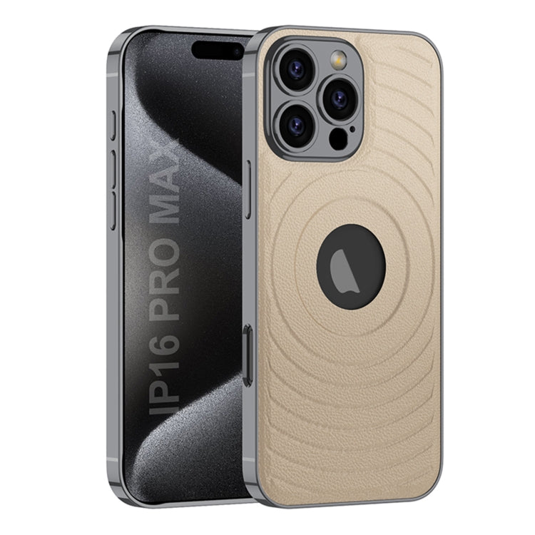 For iPhone 16 Pro Max GKK Plating Leather Wave MagSafe Phone Case(Copper) - iPhone 16 Pro Max Cases by GKK | Online Shopping South Africa | PMC Jewellery | Buy Now Pay Later Mobicred