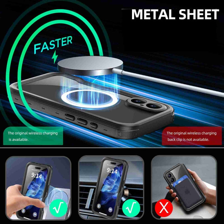 For iPhone 16 Plus RedPepper IP68 Waterproof Triple-proof MagSafe Phone Case(Black) - free shipping - PMC Jewellery - Order now!