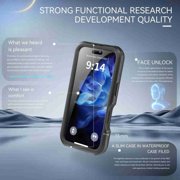 For iPhone 16 RedPepper IP68 Waterproof Triple-proof MagSafe Phone Case(Black) - free shipping - PMC Jewellery - Order now!