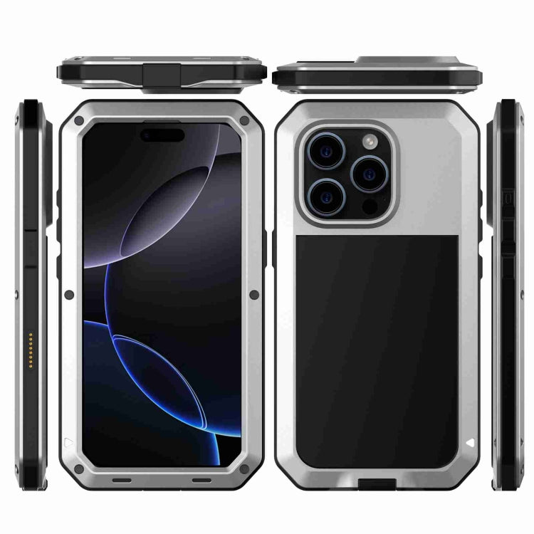 For iPhone 16 Pro RedPepper Triple-proof Metal Phone Case(Silver) - free shipping - PMC Jewellery - Order now!