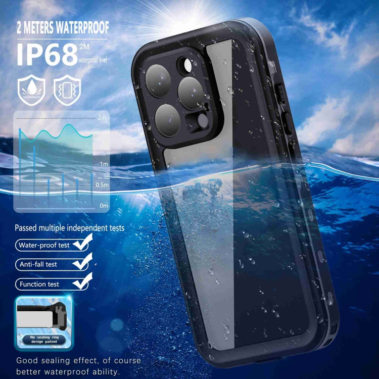 For iPhone 16 Pro Max RedPepper Transparent Dot IP68 Waterproof Triple-proof Phone Case(Black Dark Grey) - iPhone 16 Pro Max Cases by RedPepper | Online Shopping South Africa | PMC Jewellery | Buy Now Pay Later Mobicred