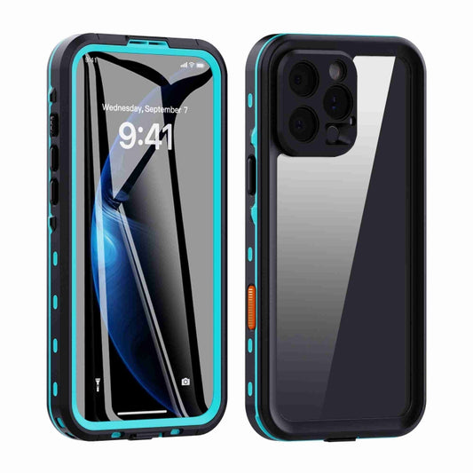 For iPhone 16 Pro RedPepper Transparent Dot IP68 Waterproof Triple-proof Phone Case(Black Blue) - iPhone 16 Pro Cases by RedPepper | Online Shopping South Africa | PMC Jewellery | Buy Now Pay Later Mobicred