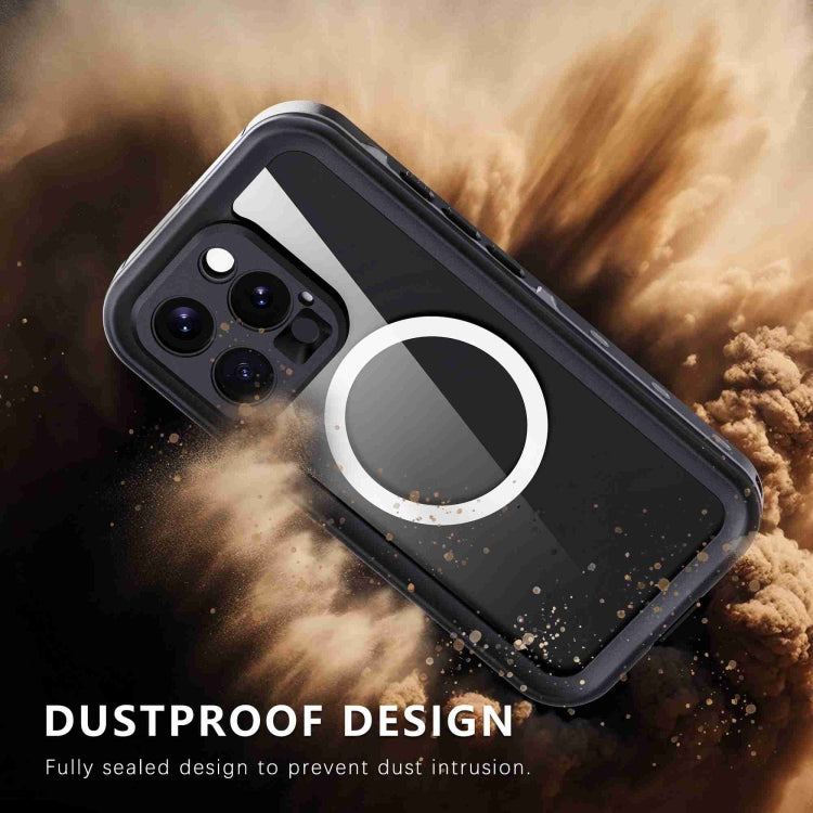 For iPhone 16 Pro Max RedPepper Transparent Dot IP68 Waterproof Triple-proof MagSafe Phone Case(Black Dark Grey) - iPhone 16 Pro Max Cases by RedPepper | Online Shopping South Africa | PMC Jewellery | Buy Now Pay Later Mobicred
