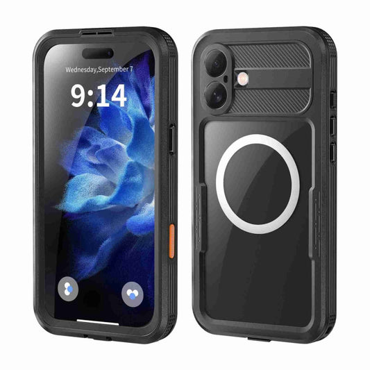 For iPhone 16 RedPepper IP68 Waterproof Triple-proof MagSafe Phone Case(Black) - iPhone 16 Cases by RedPepper | Online Shopping South Africa | PMC Jewellery | Buy Now Pay Later Mobicred