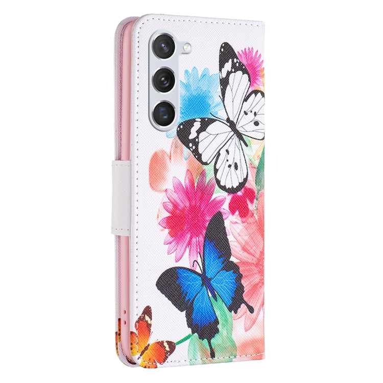 For Samsung Galaxy S25 5G Colored Drawing Pattern Leather Phone Case(Butterflies) - Galaxy S25 5G Cases by PMC Jewellery | Online Shopping South Africa | PMC Jewellery | Buy Now Pay Later Mobicred