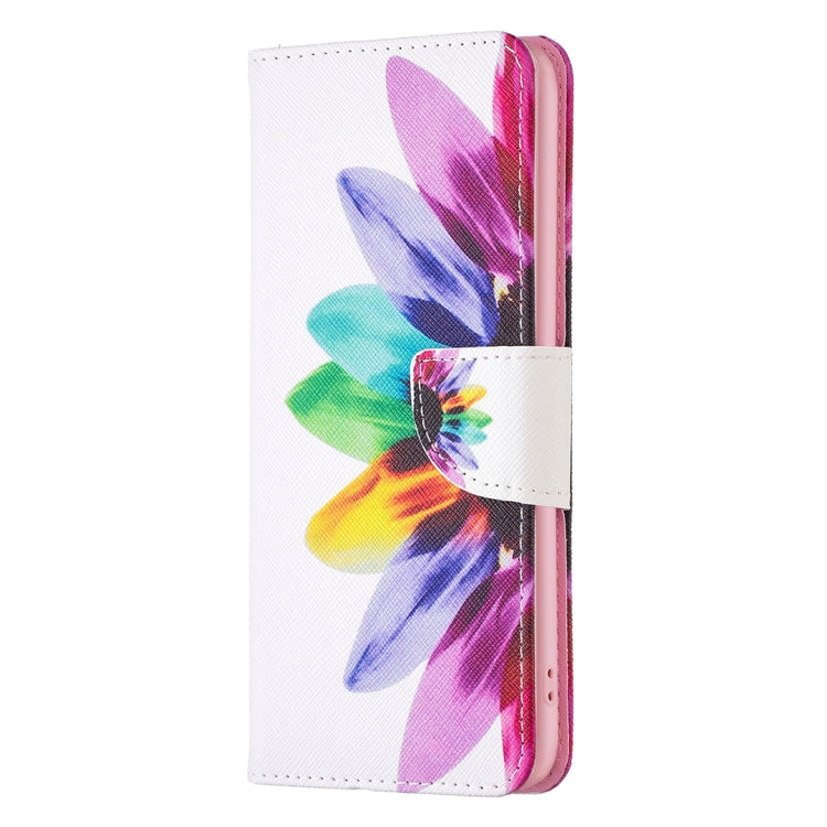 For Samsung Galaxy S25+ 5G Colored Drawing Pattern Leather Phone Case(Sun Flower) - Galaxy S25+ 5G Cases by PMC Jewellery | Online Shopping South Africa | PMC Jewellery | Buy Now Pay Later Mobicred