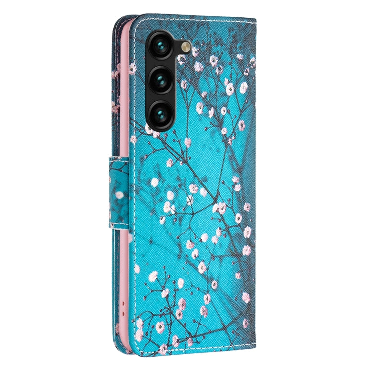 For Samsung Galaxy S25+ 5G Colored Drawing Pattern Leather Phone Case(Plum Blossom) - Galaxy S25+ 5G Cases by PMC Jewellery | Online Shopping South Africa | PMC Jewellery | Buy Now Pay Later Mobicred