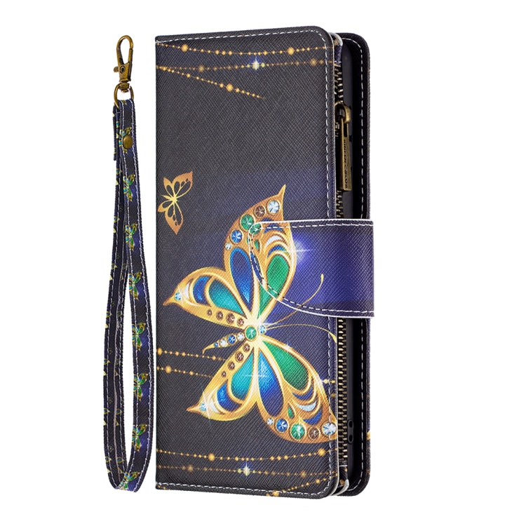 For Samsung Galaxy S25+ 5G Colored Drawing Pattern Zipper Leather Phone Case(Big Butterfly) - Galaxy S25+ 5G Cases by PMC Jewellery | Online Shopping South Africa | PMC Jewellery | Buy Now Pay Later Mobicred