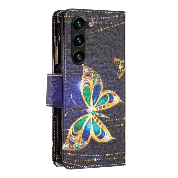 For Samsung Galaxy S25+ 5G Colored Drawing Pattern Zipper Leather Phone Case(Big Butterfly) - Galaxy S25+ 5G Cases by PMC Jewellery | Online Shopping South Africa | PMC Jewellery | Buy Now Pay Later Mobicred