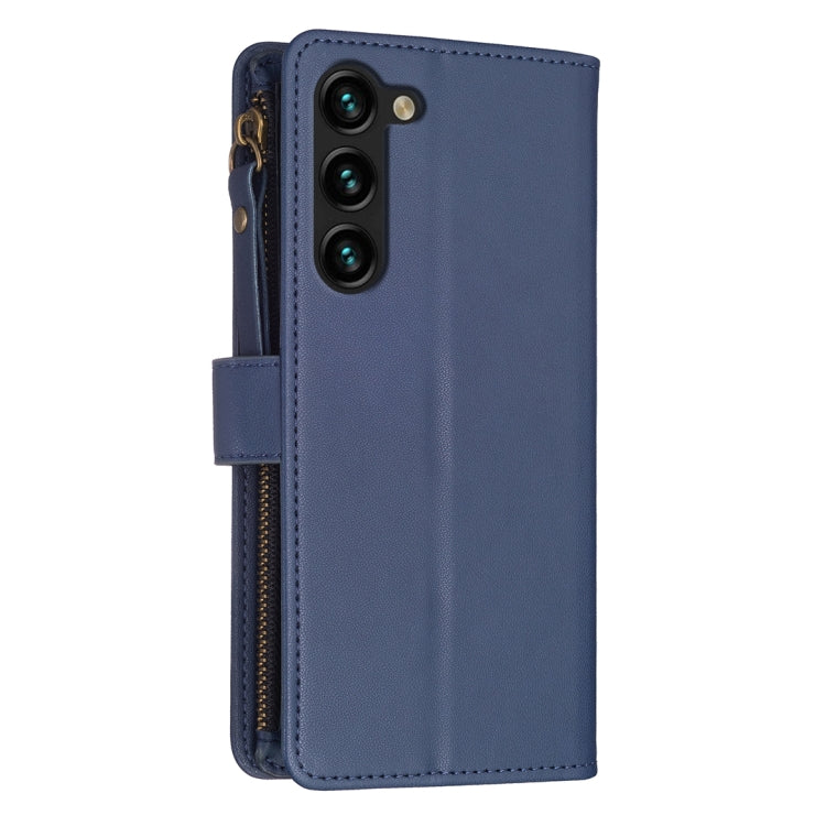 For Samsung Galaxy S25+ 5G 9 Card Slots Zipper Wallet Leather Flip Phone Case(Blue) - Galaxy S25+ 5G Cases by PMC Jewellery | Online Shopping South Africa | PMC Jewellery | Buy Now Pay Later Mobicred