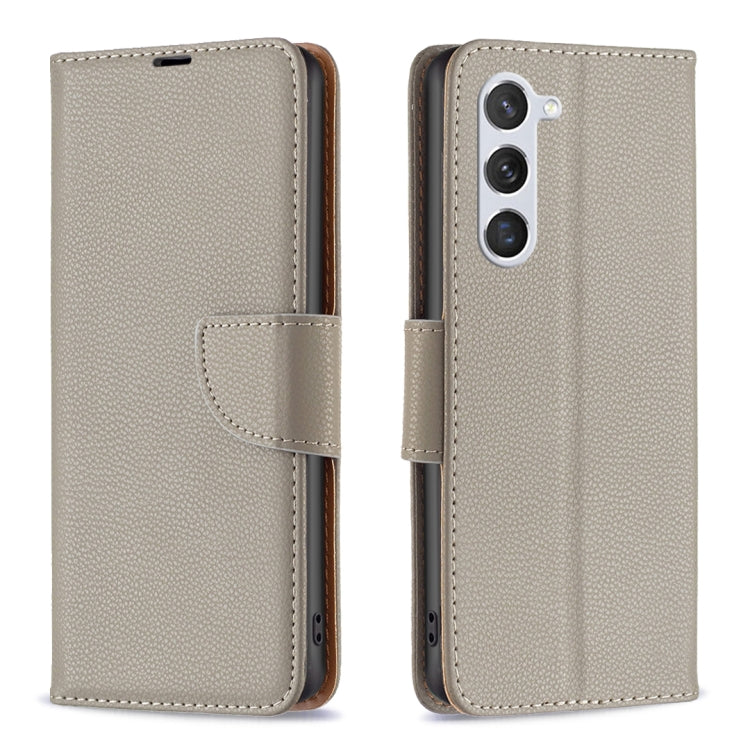 For Samsung Galaxy S25 5G Litchi Texture Pure Color Flip Leather Phone Case(Grey) - Galaxy S25 5G Cases by PMC Jewellery | Online Shopping South Africa | PMC Jewellery | Buy Now Pay Later Mobicred