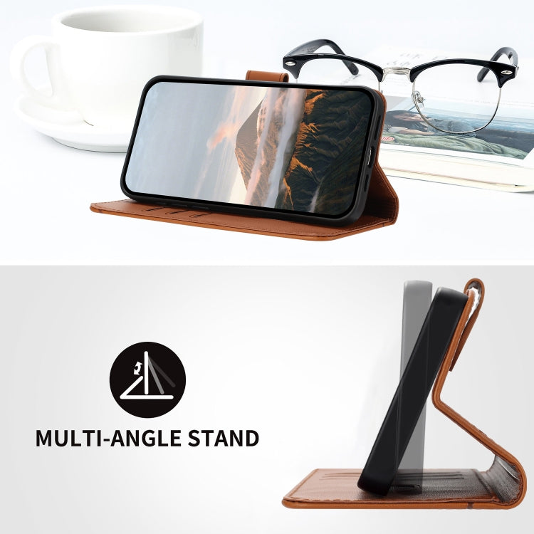 For Motorola Moto G Play 4G 2024 Triangle Pattern Buckle Clasp Leather Phone Case(Brown) - free shipping - PMC Jewellery - Order now!