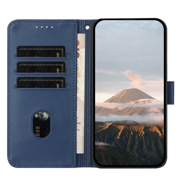 For Motorola Moto G 5G 2024 Triangle Pattern Buckle Clasp Leather Phone Case(Royal Blue) - Motorola Cases by PMC Jewellery | Online Shopping South Africa | PMC Jewellery | Buy Now Pay Later Mobicred
