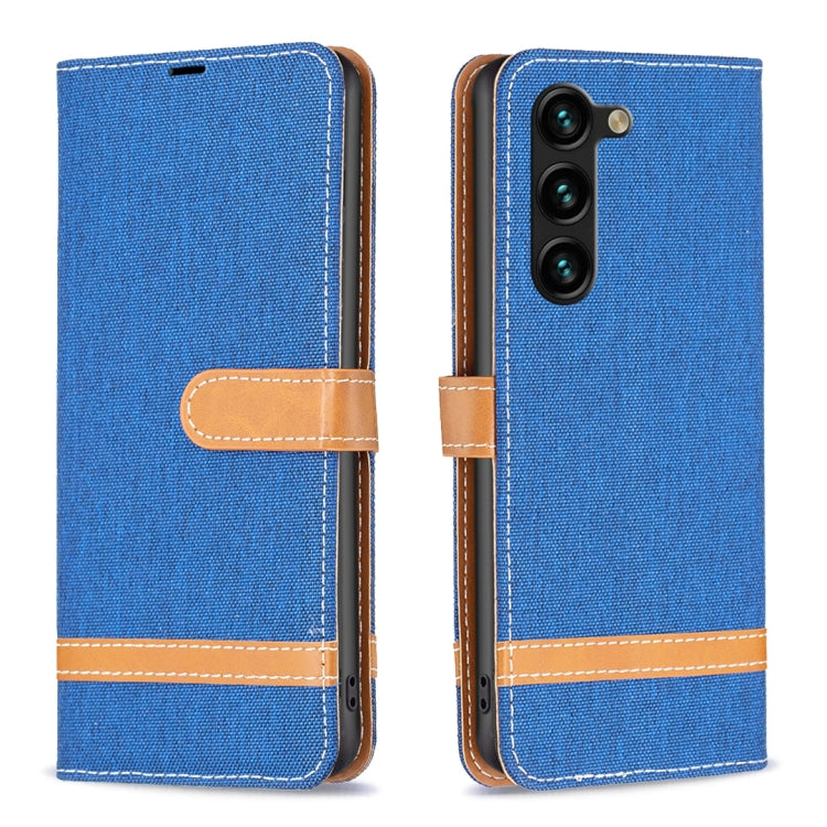 For Samsung Galaxy S25+ 5G Color Block Denim Texture Leather Phone Case(Royal Blue) - Galaxy S25+ 5G Cases by PMC Jewellery | Online Shopping South Africa | PMC Jewellery | Buy Now Pay Later Mobicred