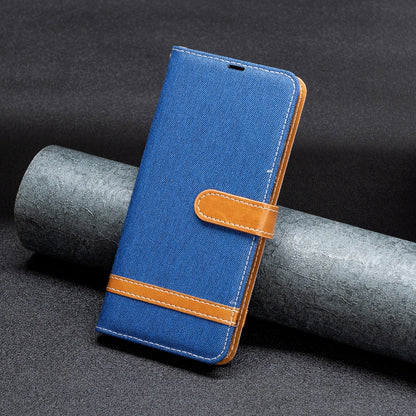 For Samsung Galaxy S25+ 5G Color Block Denim Texture Leather Phone Case(Royal Blue) - Galaxy S25+ 5G Cases by PMC Jewellery | Online Shopping South Africa | PMC Jewellery | Buy Now Pay Later Mobicred