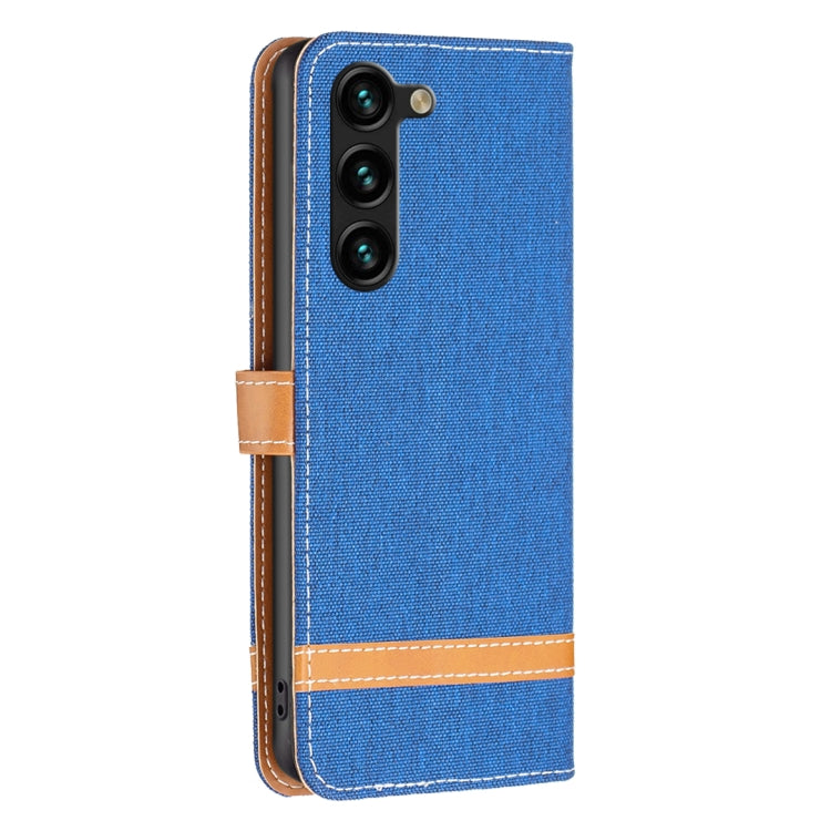 For Samsung Galaxy S25+ 5G Color Block Denim Texture Leather Phone Case(Royal Blue) - Galaxy S25+ 5G Cases by PMC Jewellery | Online Shopping South Africa | PMC Jewellery | Buy Now Pay Later Mobicred