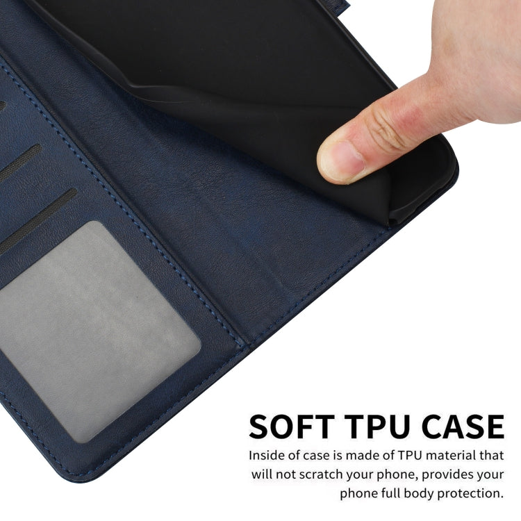 For Samsung Galaxy S25 Ultra 5G Solid Calf Texture Flip Leather Phone Case(Dark Blue) - Galaxy S25 Ultra 5G Cases by PMC TechLife | Online Shopping South Africa | PMC TechLife | Buy Now Pay Later Mobicred