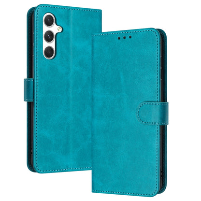 For Samsung Galaxy S25 / S24 5G Solid Calf Texture Flip Leather Phone Case(Green) - Galaxy S25 5G Cases by PMC Jewellery | Online Shopping South Africa | PMC Jewellery | Buy Now Pay Later Mobicred