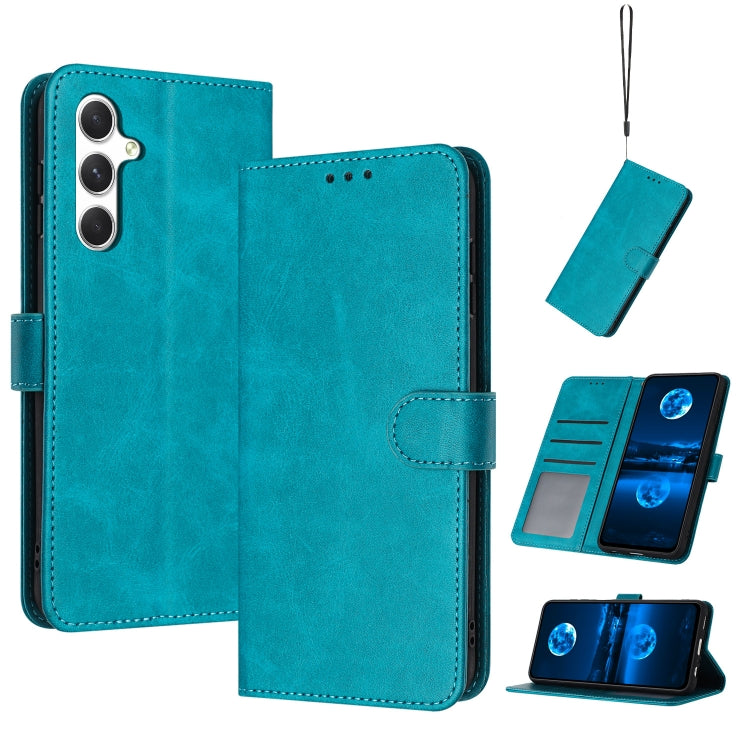 For Samsung Galaxy S25+ / S24+ 5G Solid Calf Texture Flip Leather Phone Case(Green) - Galaxy S25+ 5G Cases by PMC TechLife | Online Shopping South Africa | PMC TechLife | Buy Now Pay Later Mobicred