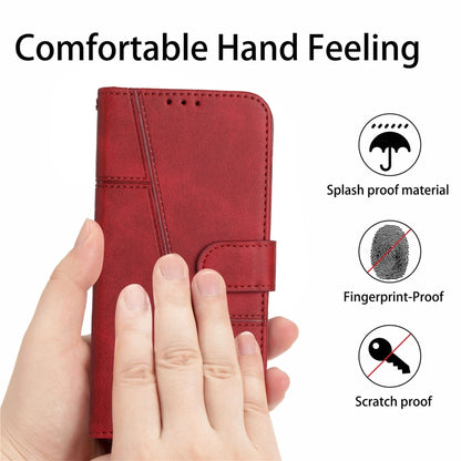 For Samsung Galaxy S25 Ultra 5G Stitching Calf Texture Buckle Leather Phone Case(Red) - Galaxy S25 Ultra 5G Cases by PMC Jewellery | Online Shopping South Africa | PMC Jewellery | Buy Now Pay Later Mobicred