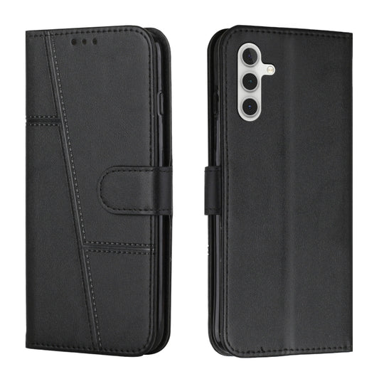 For Samsung Galaxy S25 / S24 5G Stitching Calf Texture Buckle Leather Phone Case(Black) - Galaxy S25 5G Cases by PMC Jewellery | Online Shopping South Africa | PMC Jewellery | Buy Now Pay Later Mobicred