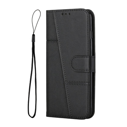 For Samsung Galaxy S25 / S24 5G Stitching Calf Texture Buckle Leather Phone Case(Black) - Galaxy S25 5G Cases by PMC Jewellery | Online Shopping South Africa | PMC Jewellery | Buy Now Pay Later Mobicred