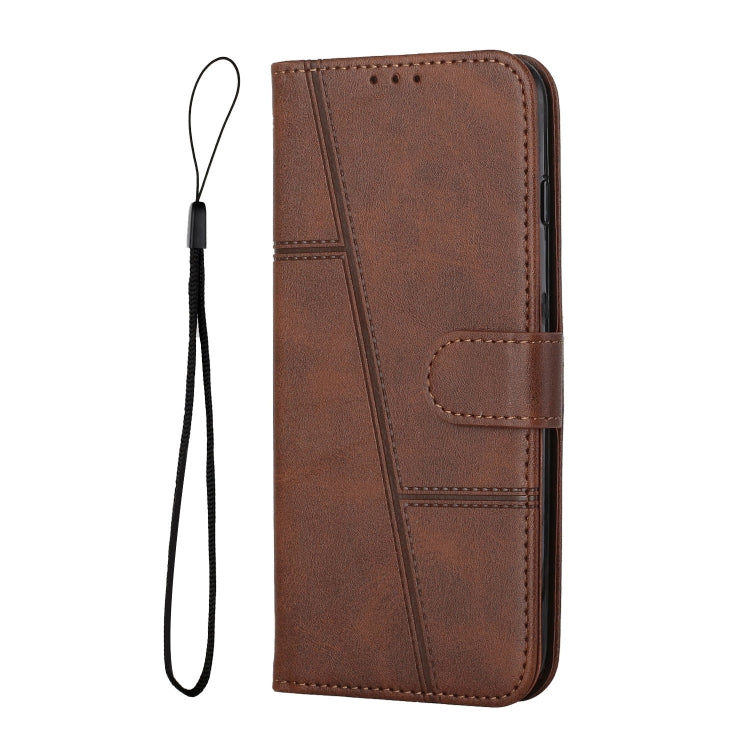 For Samsung Galaxy S25+ / S24+ 5G Stitching Calf Texture Buckle Leather Phone Case(Brown) - Galaxy S25+ 5G Cases by PMC Jewellery | Online Shopping South Africa | PMC Jewellery | Buy Now Pay Later Mobicred