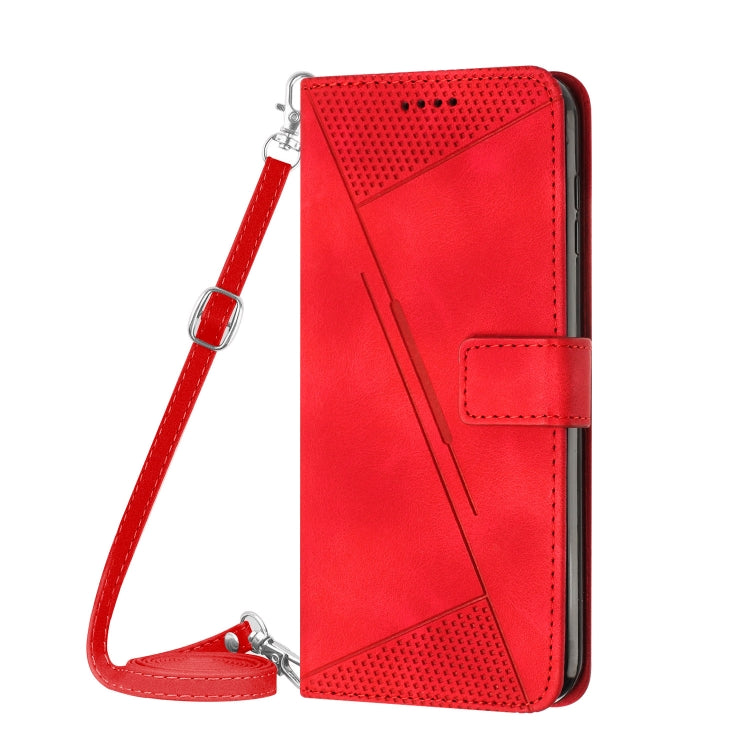For Samsung Galaxy S25 / S24 5G Dream Triangle Leather Phone Case with Lanyard(Red) - free shipping - PMC Jewellery - Order now!