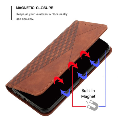 For Samsung Galaxy S25 / S24 5G Diamond Splicing Skin Feel Magnetic Leather Phone Case(Brown) - Galaxy S25 5G Cases by PMC Jewellery | Online Shopping South Africa | PMC Jewellery | Buy Now Pay Later Mobicred