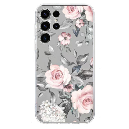 For Samsung Galaxy S25 Ultra 5G Colorful Painting Pattern TPU Phone Case(Flowers On Grey) - Galaxy S25 Ultra 5G Cases by PMC Jewellery | Online Shopping South Africa | PMC Jewellery | Buy Now Pay Later Mobicred