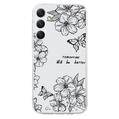 For Samsung Galaxy S25 5G Colorful Painting Pattern TPU Phone Case(Butterfly Flower) - Galaxy S25 5G Cases by PMC Jewellery | Online Shopping South Africa | PMC Jewellery | Buy Now Pay Later Mobicred