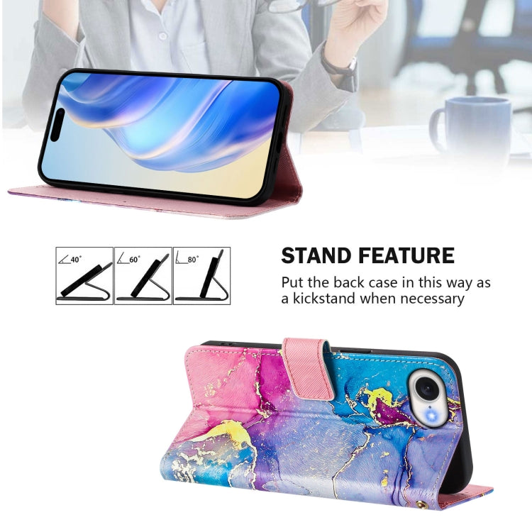 For iPhone 16e Art Colored Drawing Pattern Leather Phone Case(Colorful marble) - iPhone 16e Cases by PMC TechLife | Online Shopping South Africa | PMC TechLife | Buy Now Pay Later Mobicred