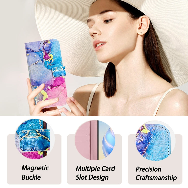 For iPhone 16e Art Colored Drawing Pattern Leather Phone Case(Colorful marble) - iPhone 16e Cases by PMC TechLife | Online Shopping South Africa | PMC TechLife | Buy Now Pay Later Mobicred