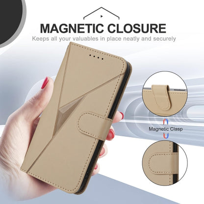 For Huawei Pura 70 Triangle Pattern Buckle Clasp Leather Phone Case(Gold) - Huawei Cases by PMC Jewellery | Online Shopping South Africa | PMC Jewellery | Buy Now Pay Later Mobicred