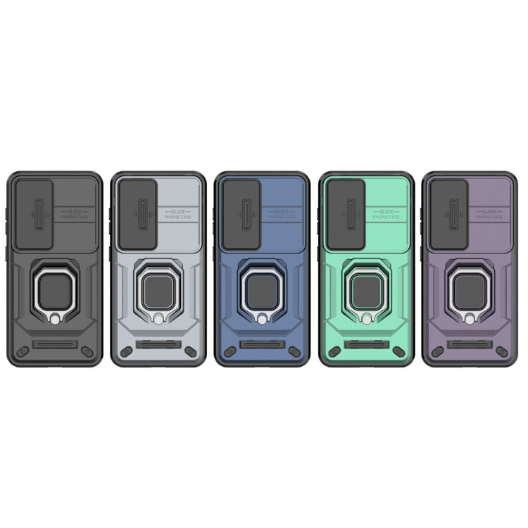 For Samsung Galaxy S25 5G Sliding Camshield TPU + PC Shockproof Phone Case with Holder(Blue) - free shipping - PMC Jewellery - Order now!