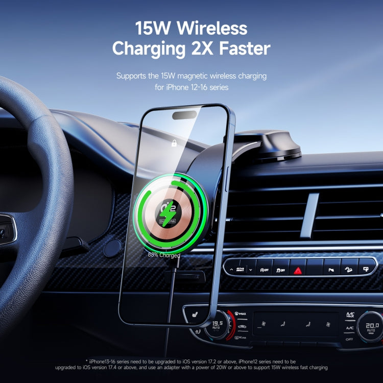 DUZZONA V5 Pro 15W Qi2 Car Magnetic Wireless Charger Phone Holder(Transparent) - Car Wireless Charger by DUZZONA | Online Shopping South Africa | PMC Jewellery | Buy Now Pay Later Mobicred