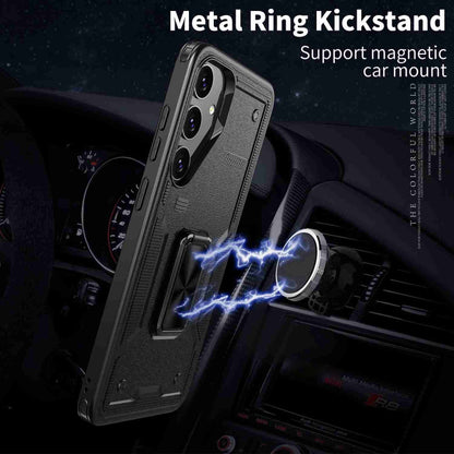 For Samsung Galaxy S25 Ultra 5G Ring Holder PC Hybrid TPU Phone Case(Black) - Galaxy S25 Ultra 5G Cases by PMC Jewellery | Online Shopping South Africa | PMC Jewellery | Buy Now Pay Later Mobicred