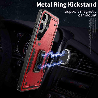 For Samsung Galaxy S25 5G Ring Holder PC Hybrid TPU Phone Case(Red) - Galaxy S25 5G Cases by PMC Jewellery | Online Shopping South Africa | PMC Jewellery | Buy Now Pay Later Mobicred